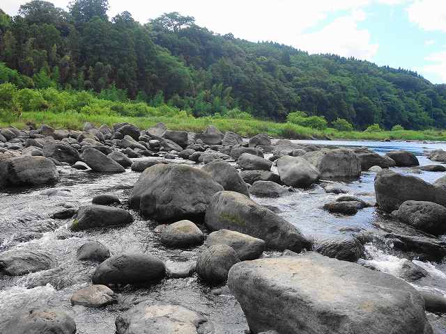 渇水の大野川の画像